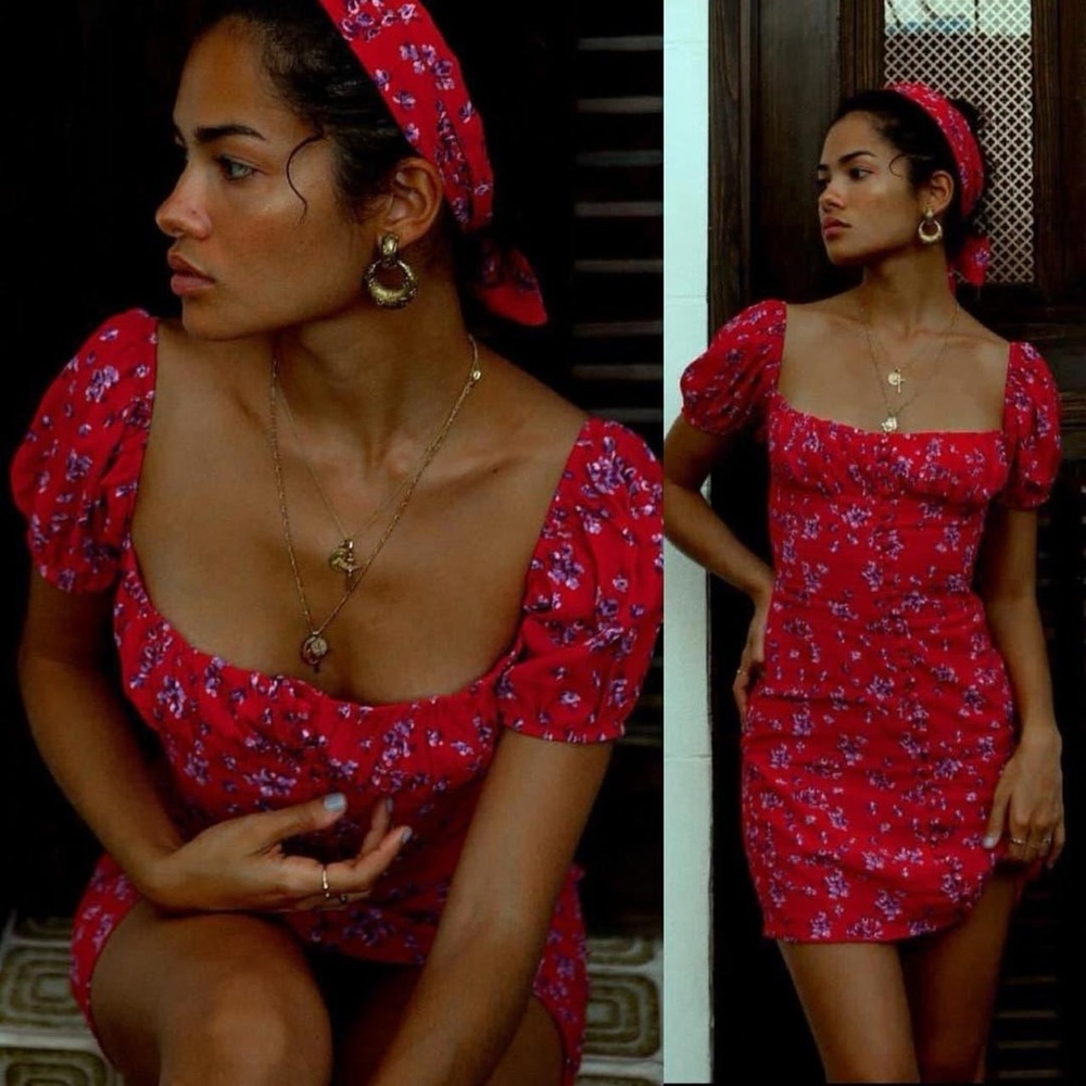 Rat & Boa Evangelie red floral minidress